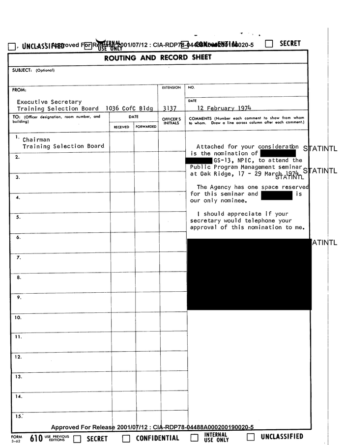 ROUTING AND RECORD SHEET DocumentCloud