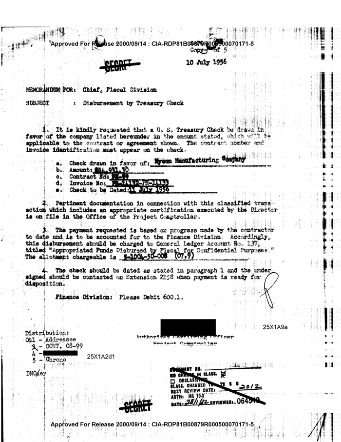 DISBURSEMENT BY TREASURY CHECK DocumentCloud