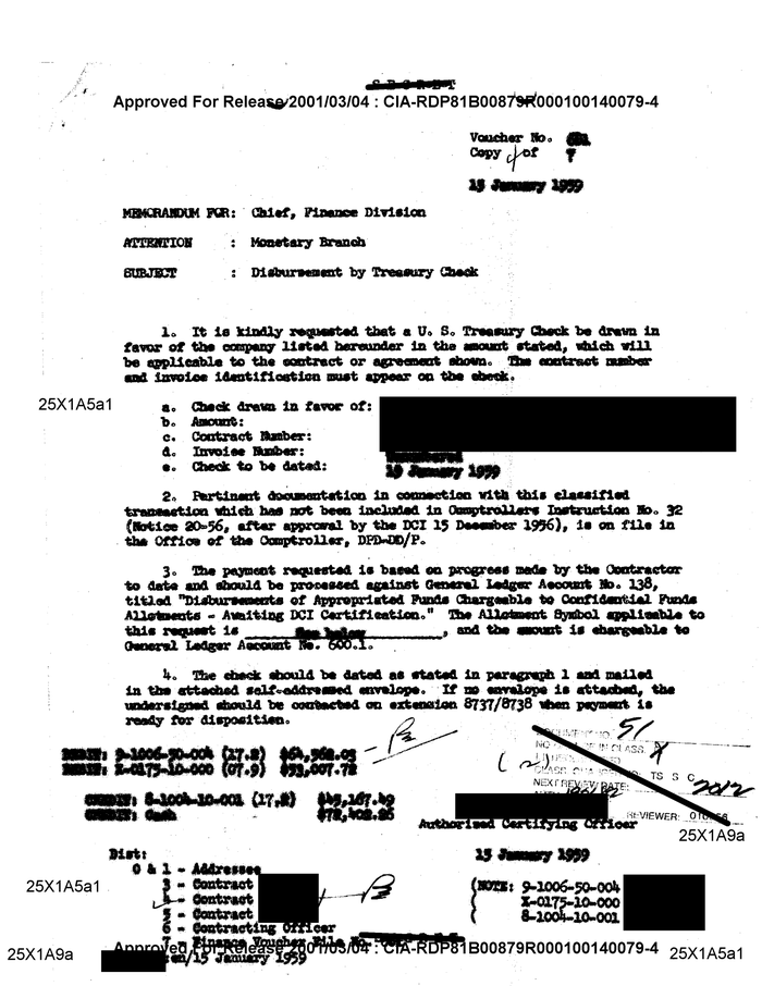 DISBURSEMENT BY TREASURY CHECK DocumentCloud