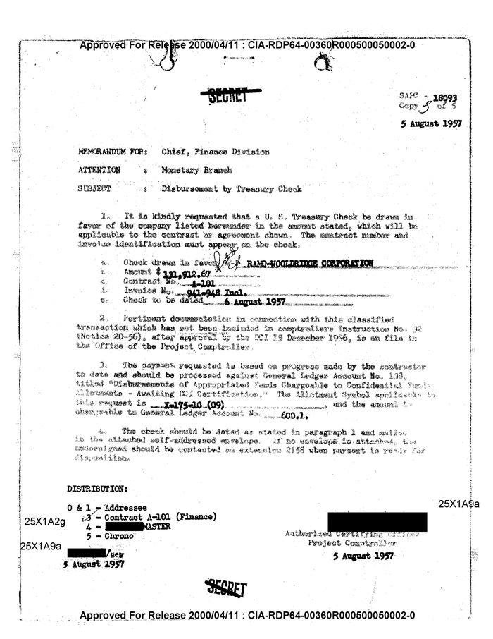 DISBURSEMENT BY TREASURY CHECK DocumentCloud