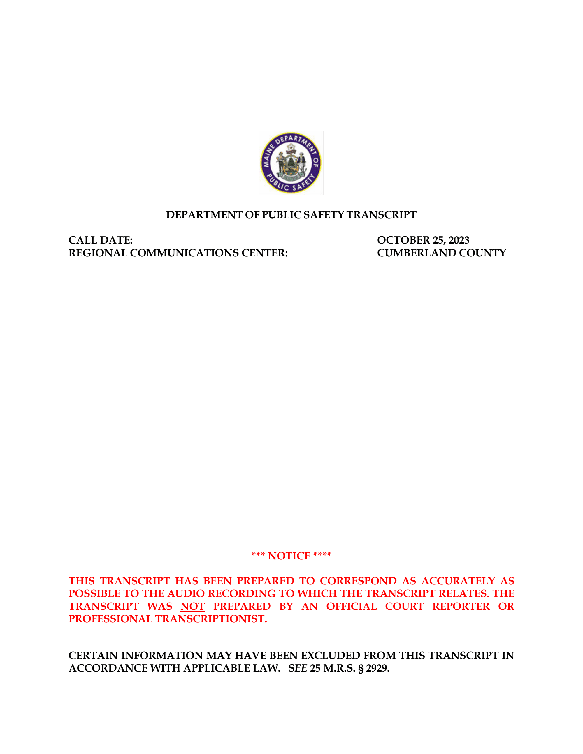 Lewiston 911 Transcripts DocumentCloud