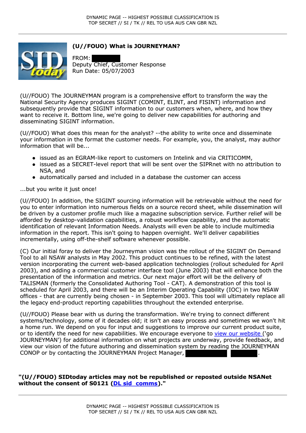 What is JOURNEYMAN? The Intercept