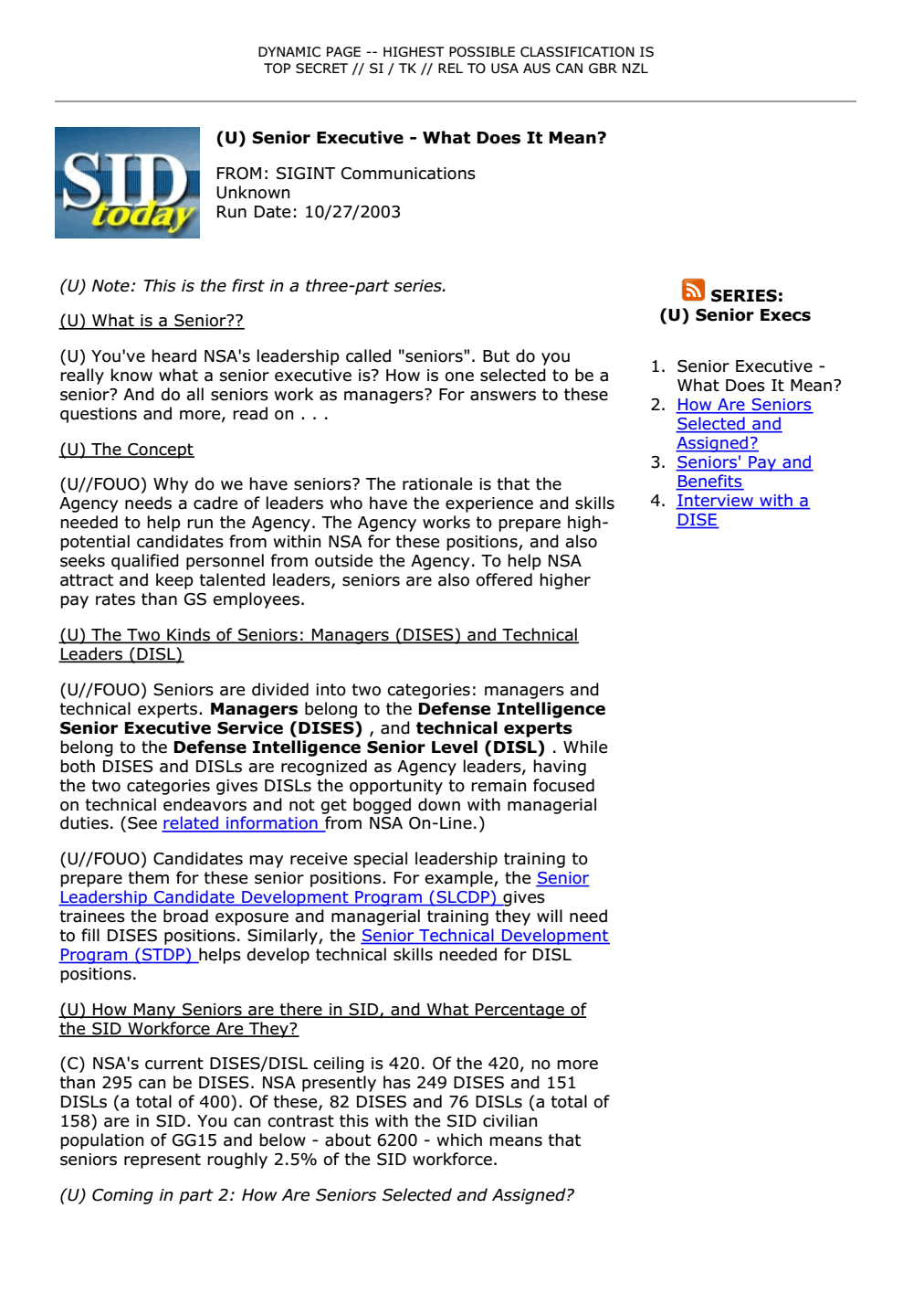 Senior Executive What Does It Mean? The Intercept