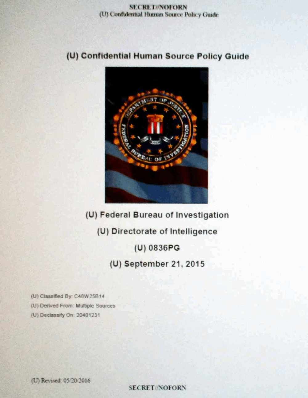 Confidential Human Source Policy Guide The Intercept