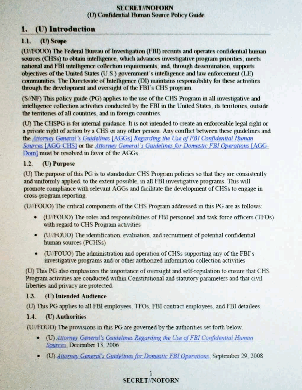 Confidential Human Source Policy Guide The Intercept