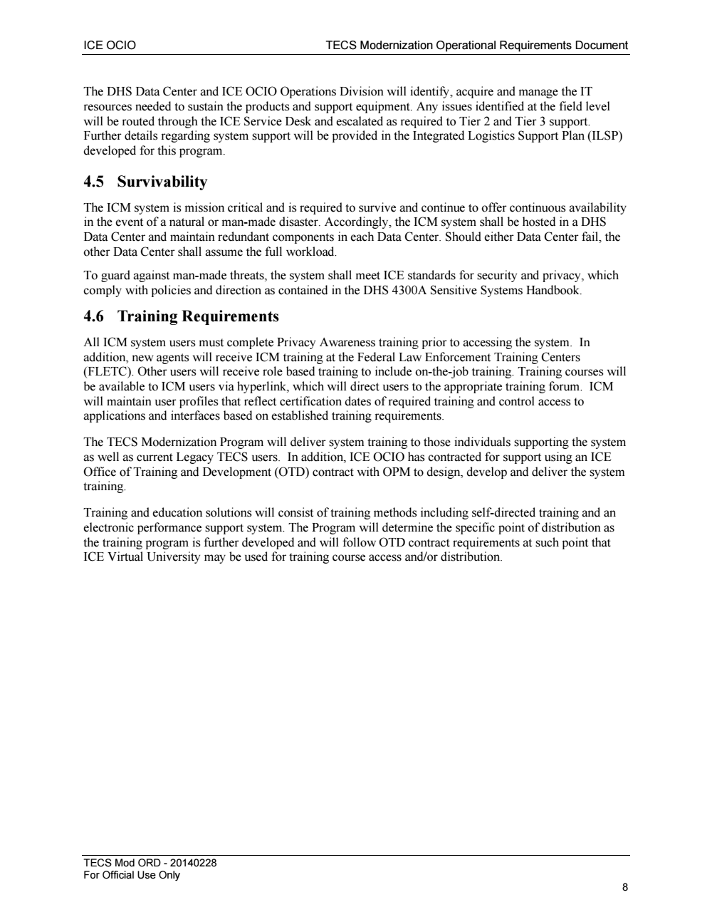 ICE TECS Modernization Operational Requirements The Intercept