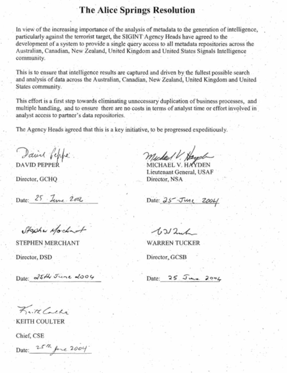 Alice Springs Resolution (NSA) The Intercept