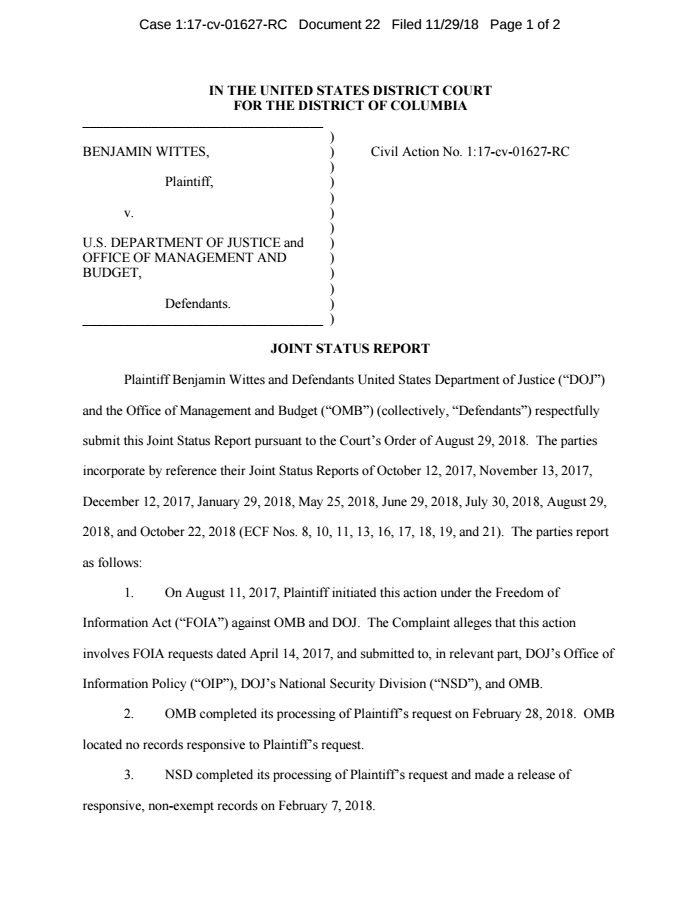 Status Report DocumentCloud