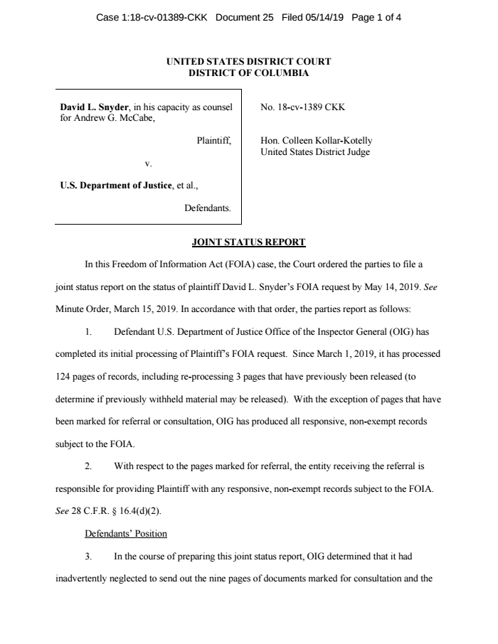 Status Report DocumentCloud