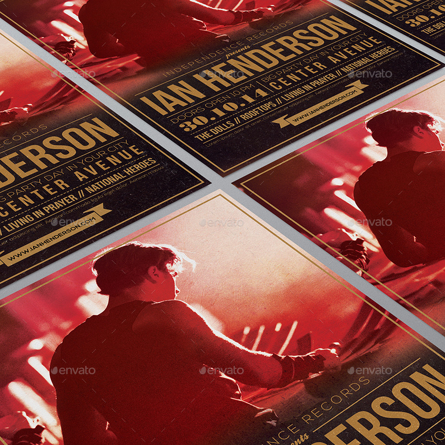 Modern Music Grunge A3 Poster, Print Templates GraphicRiver