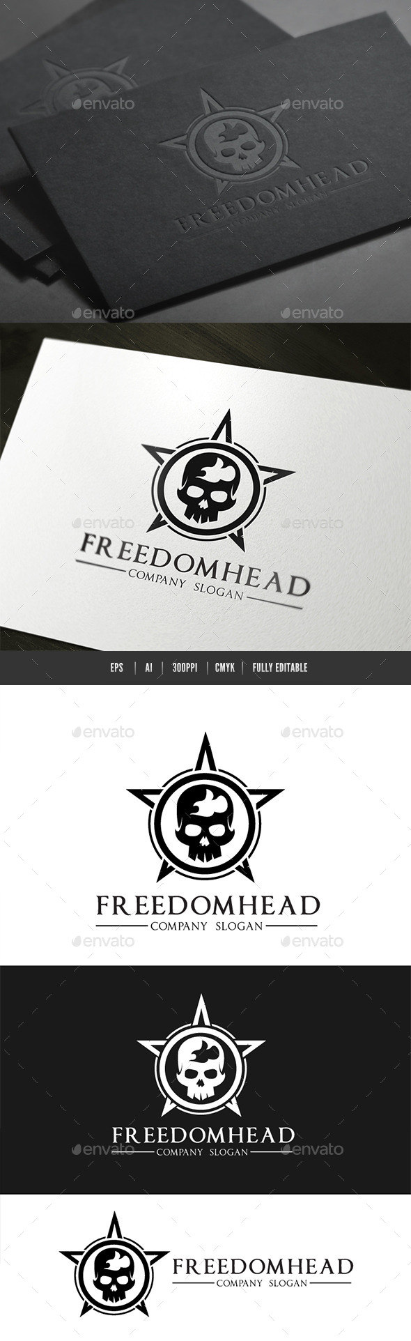 Freedom Head Logo by babeer GraphicRiver