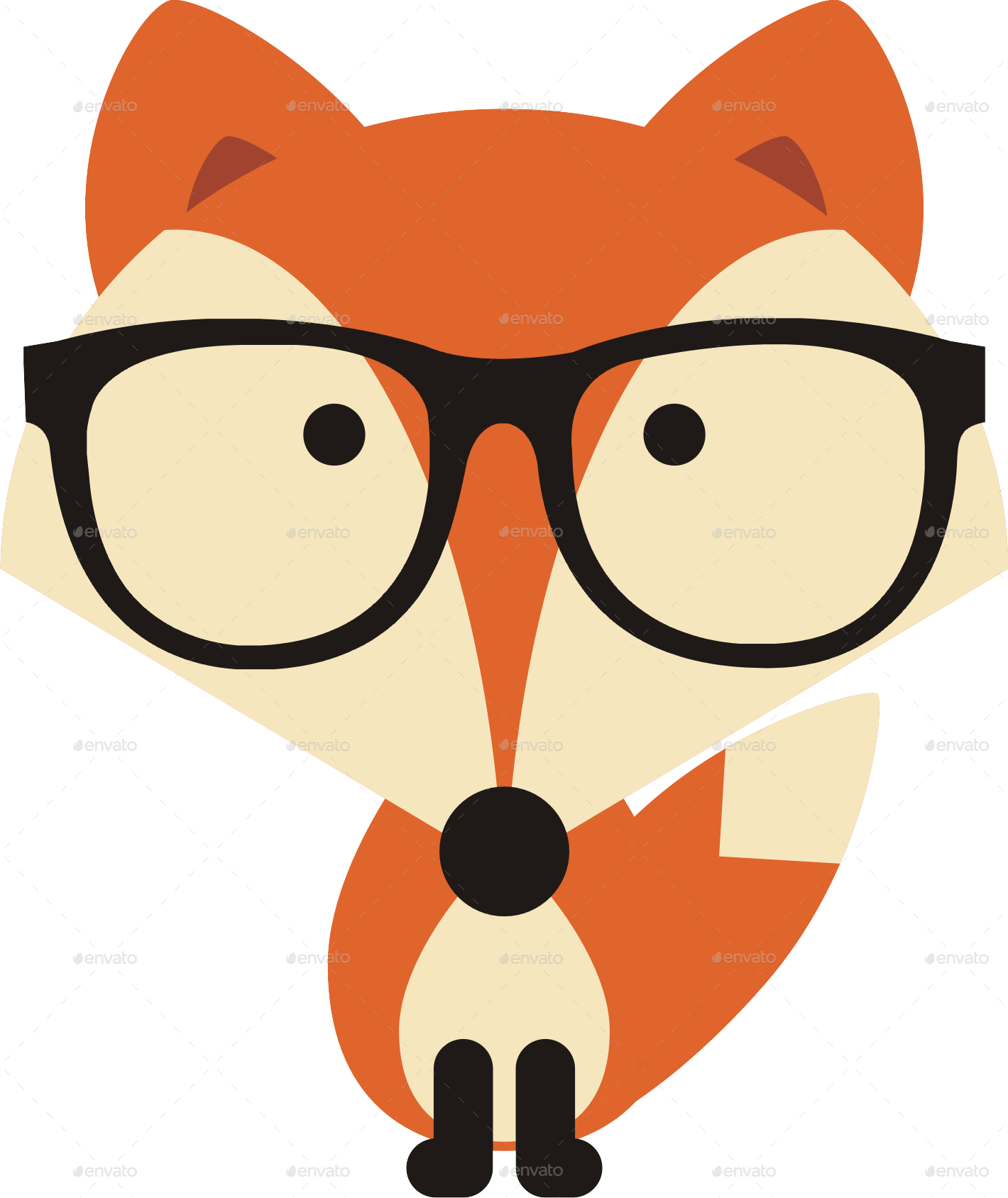Fox with Glasses by banyaisandor GraphicRiver