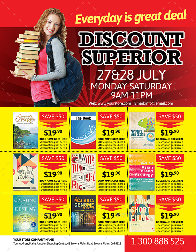 Book Store Promo Flyer by inddesigner GraphicRiver