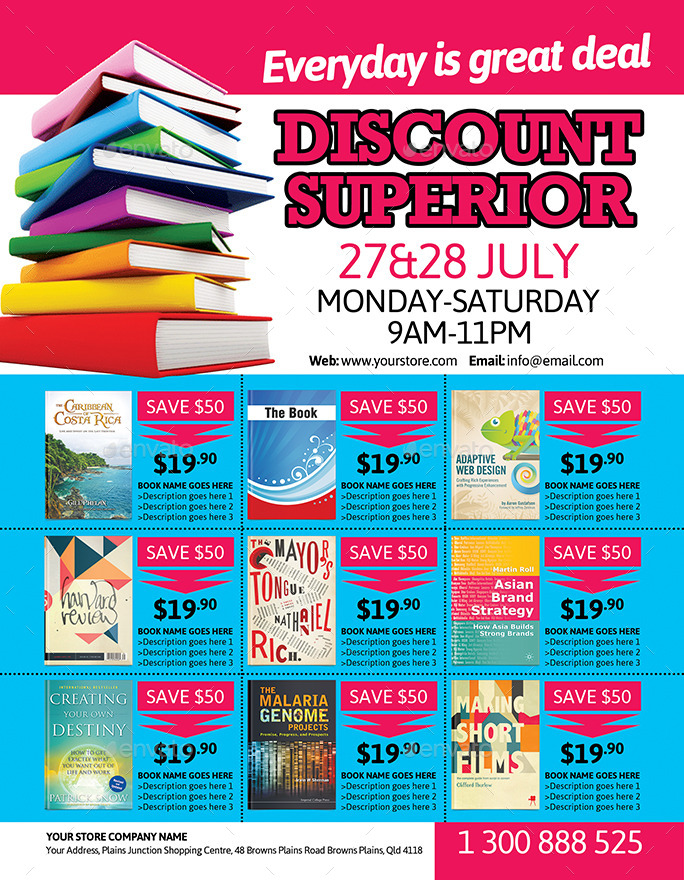 Book Store Promo Flyer by inddesigner GraphicRiver