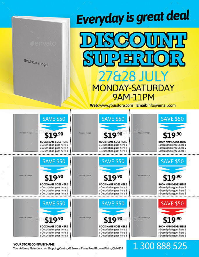 Book Store Promo Flyer by inddesigner GraphicRiver