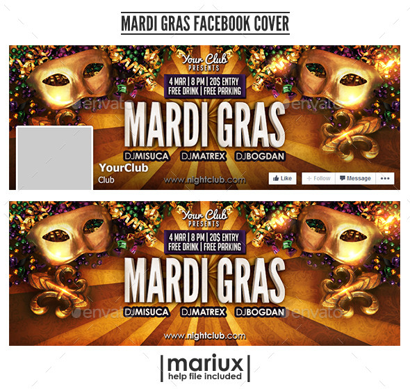 Mardi Gras Facebook Cover by Mariux GraphicRiver