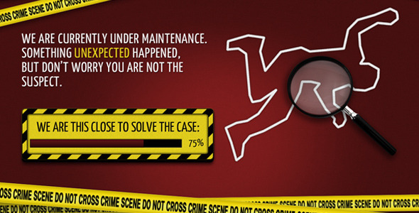 Crime Scene Coming Soon Template by adraft ThemeForest