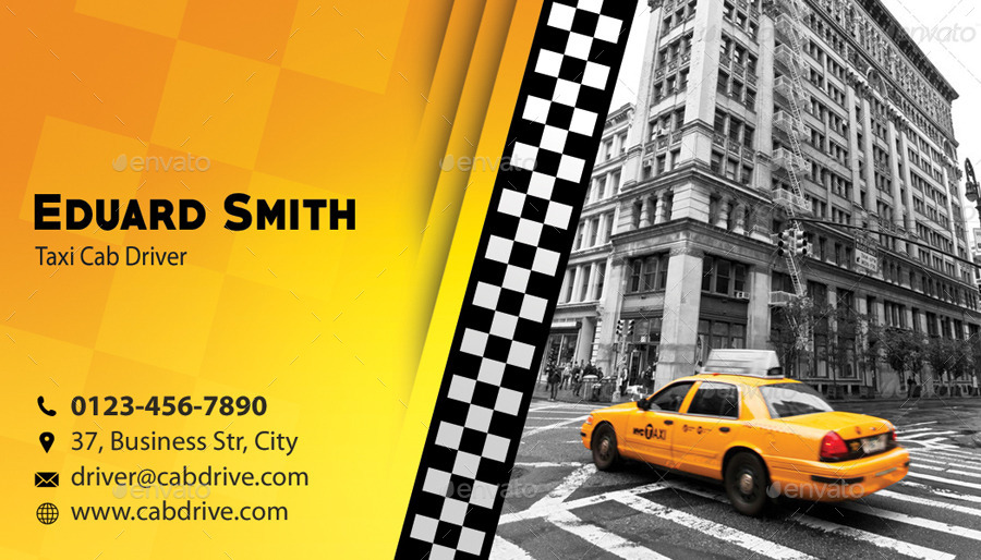 Taxi Driver Cab Business Card, Print Templates GraphicRiver