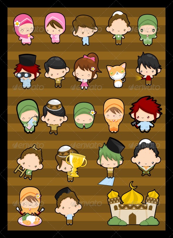 Islamic Cartoon Character by pzUH GraphicRiver