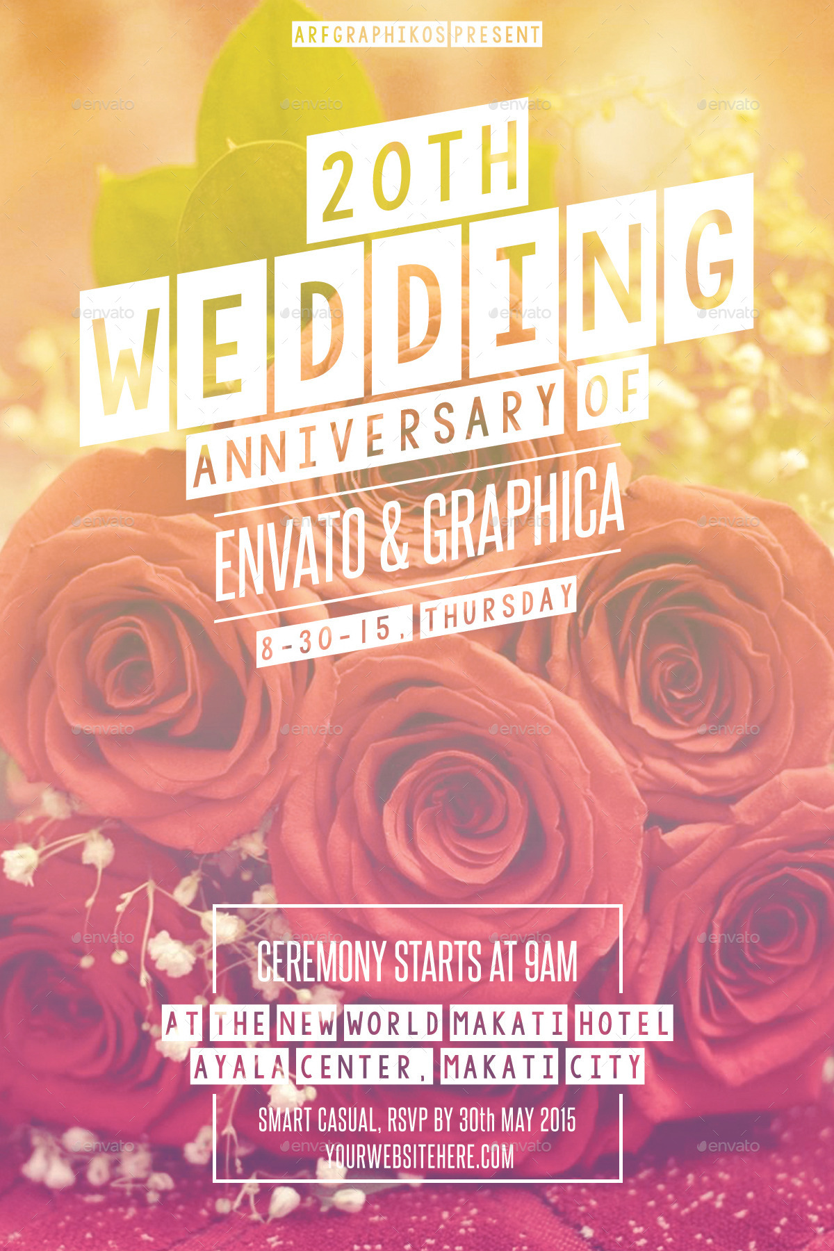 Wedding Anniversary Flyer, Print Templates GraphicRiver