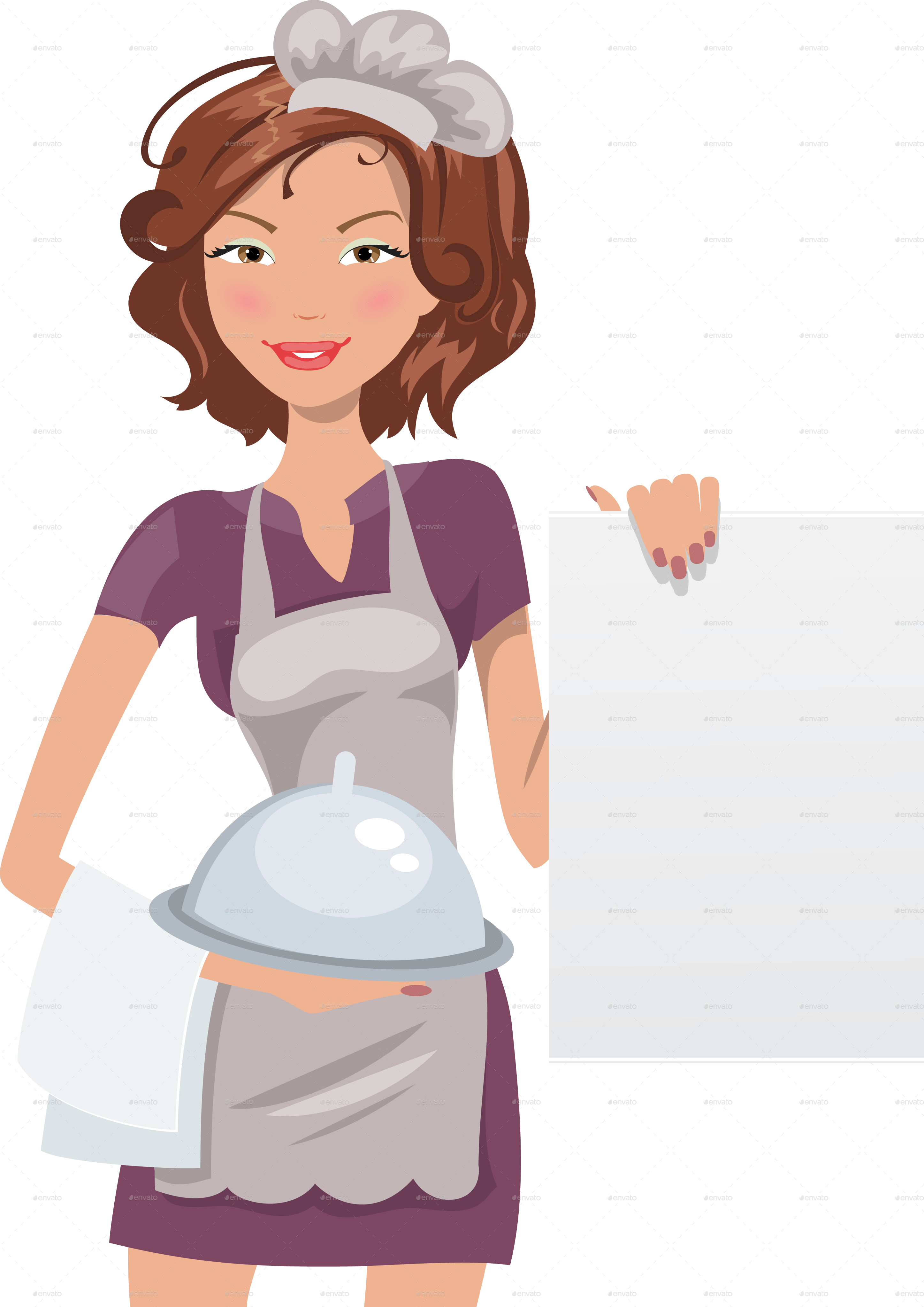 Female Chef With Menu by artbesouro GraphicRiver