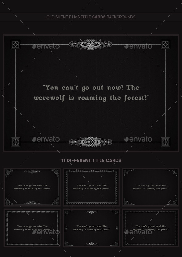 Old Silent Films Title Cards Backgrounds v2 by CreativeJoana GraphicRiver
