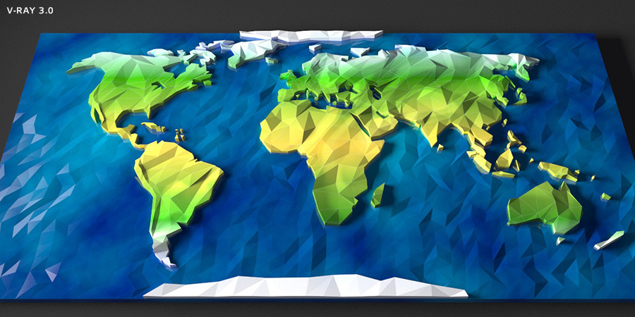 Low Poly World Map By Arakelov 3docean