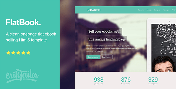 Flatbook - Flat Ebook Selling Html Template By Eriktailor | Themeforest