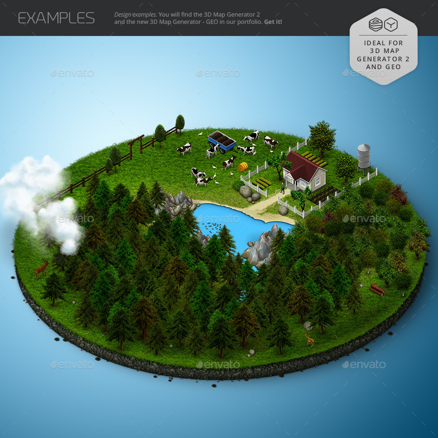 Isometric Map Icons Bundle by Orange_Box GraphicRiver