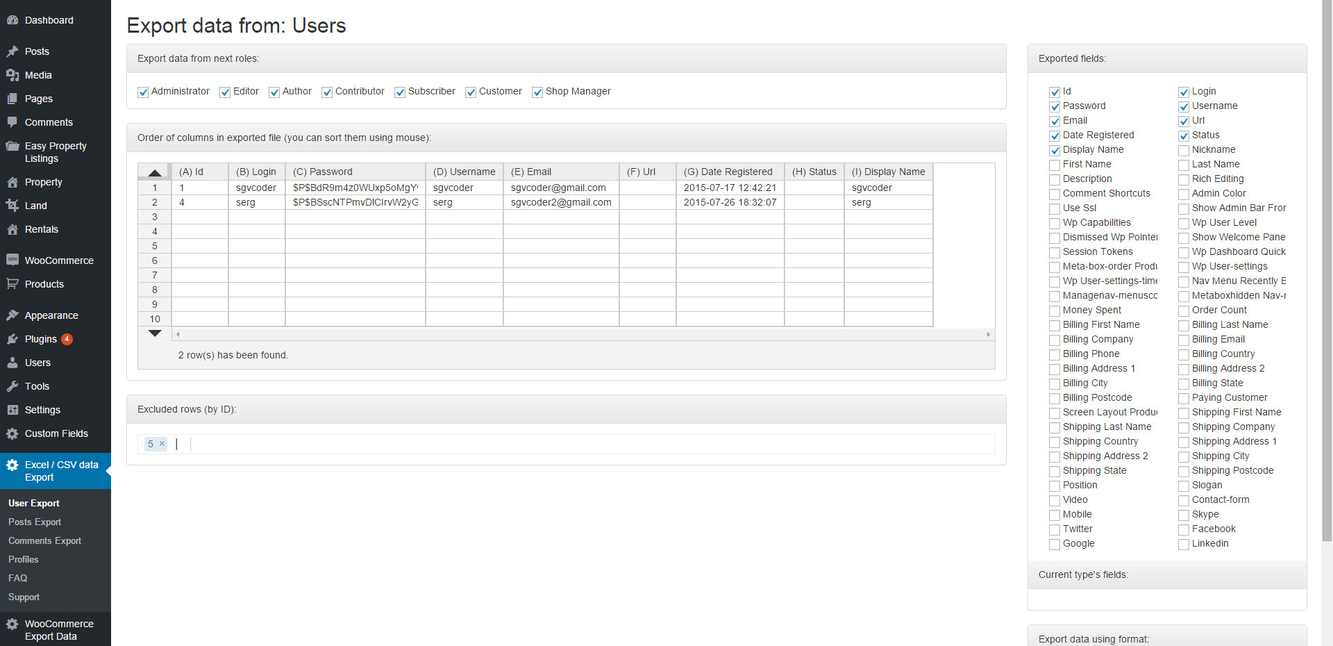 Export Wordpress Data to EXCEL or CSV file Free Download Download