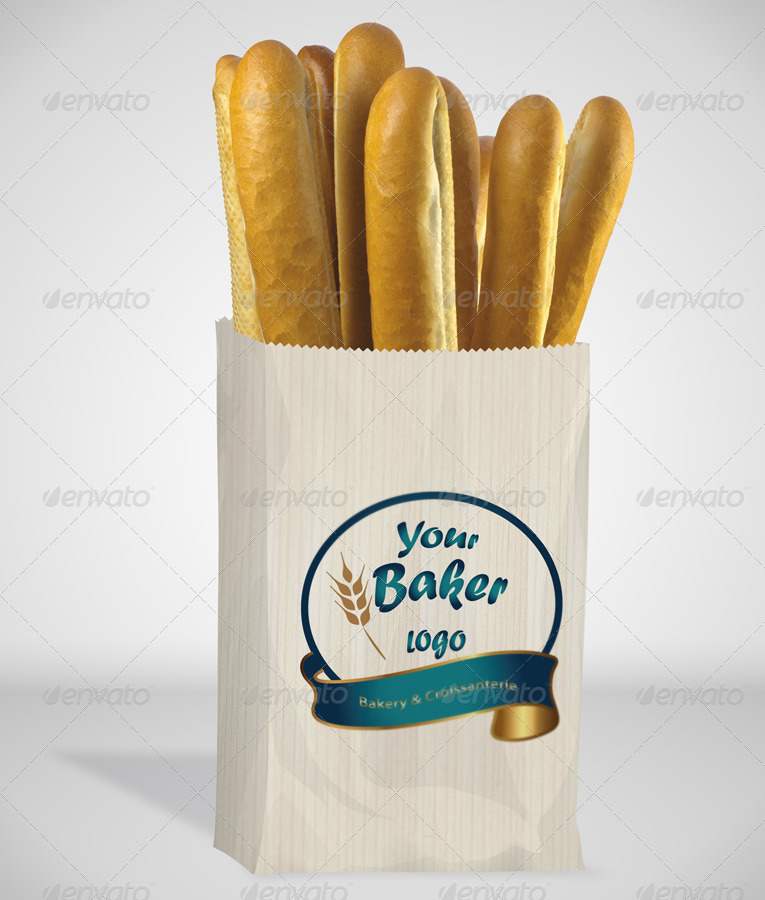Bread Paper Bag Mockup, Graphics GraphicRiver