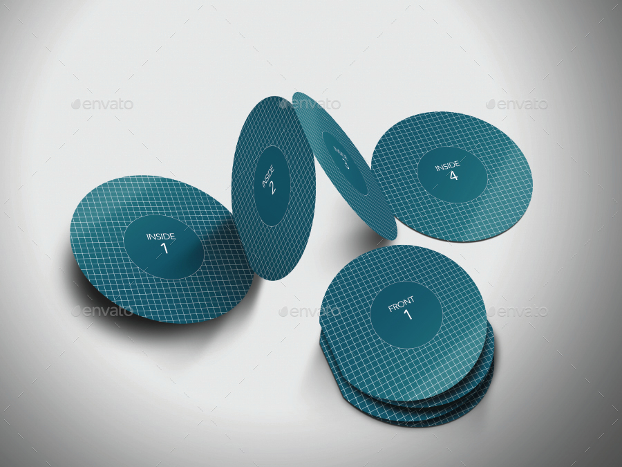 Round Accordion Fold Brochure MockUp by Trgyon GraphicRiver