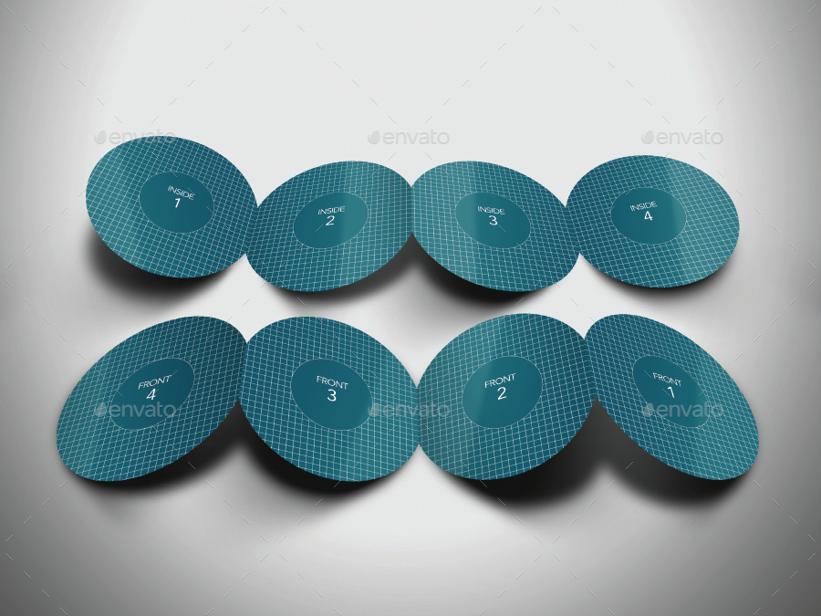 Round Accordion Fold Brochure MockUp by Trgyon GraphicRiver