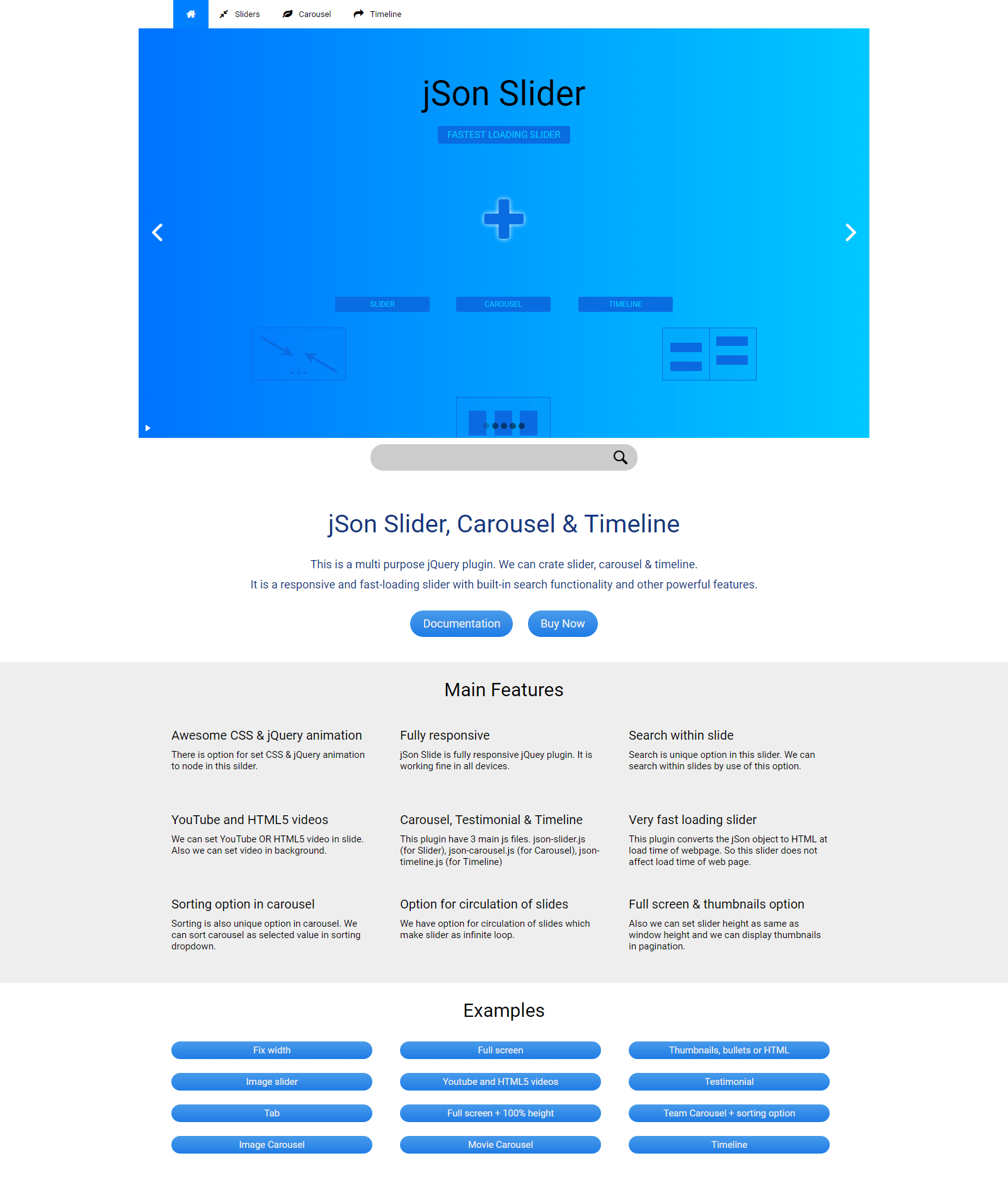 JSON Slider, Carousel & Timeline Responsive jQuery Plugin by mnpkg
