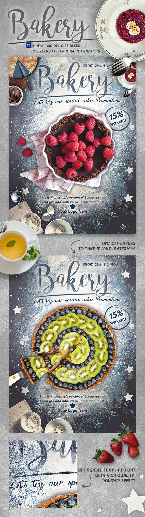 Bakery Promotion Flyer Template by EMTY GraphicRiver
