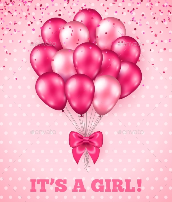 It's a Girl Baby Shower Background by kotoffei GraphicRiver