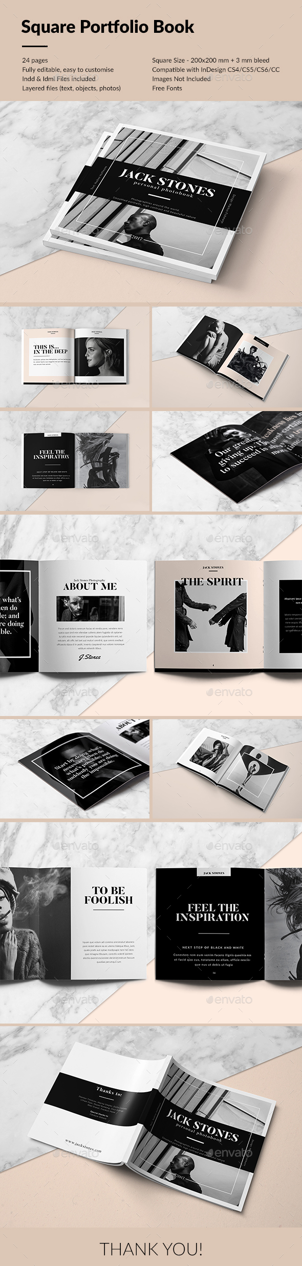 Square Portfolio Book by RoyalBlackStudio GraphicRiver