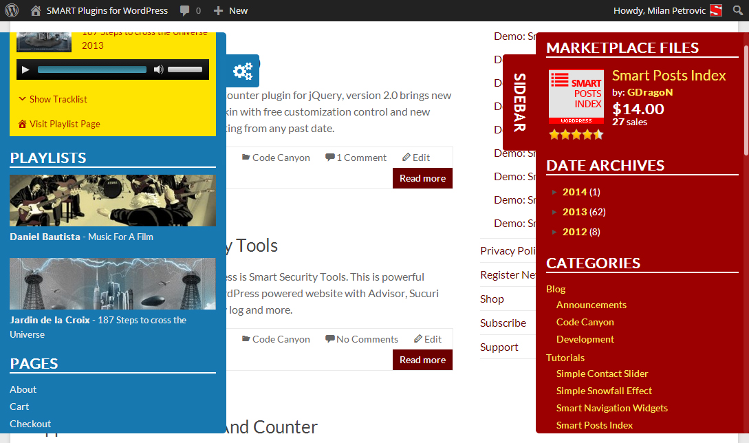 Smart Sidebars Slider Plugin for WordPress by SMARTPlugins CodeCanyon
