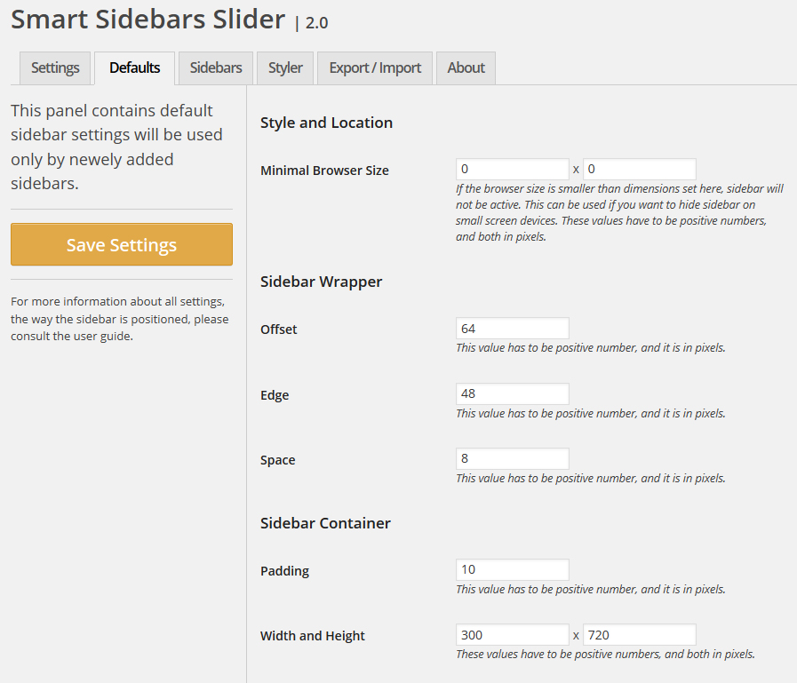 Smart Sidebars Slider Plugin for WordPress by SMARTPlugins CodeCanyon