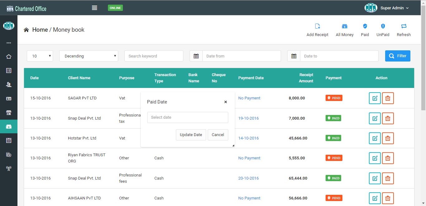Chartered Office Accountant & Staff Management by