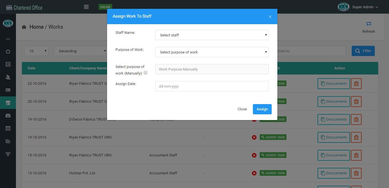 Chartered Office Accountant & Staff Management by