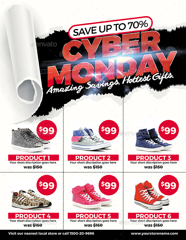 Cyber Monday Sale Flyer, Print Templates GraphicRiver