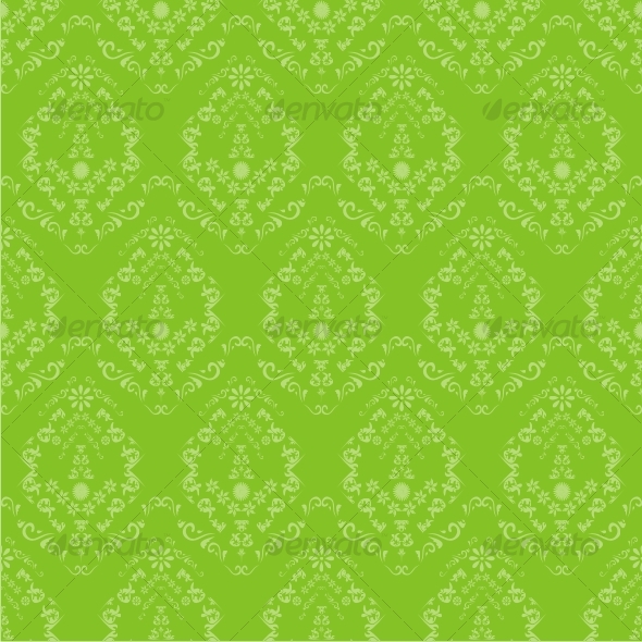 Seamless green floral wallpapers by djjeep GraphicRiver