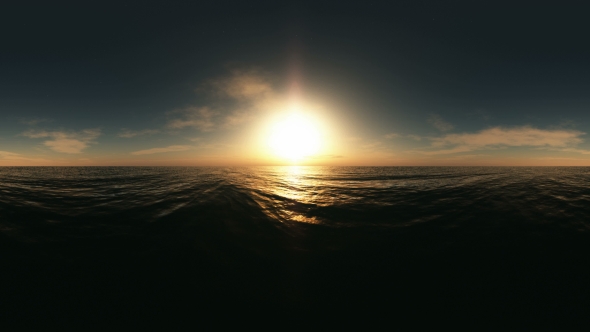 Aerial VR 360 Panorama of Ocean at Sunset by VideoHive