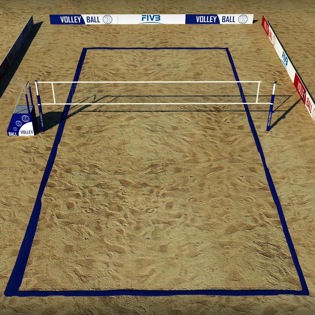 Beach volleyball court low poly by kr3atura 3DOcean