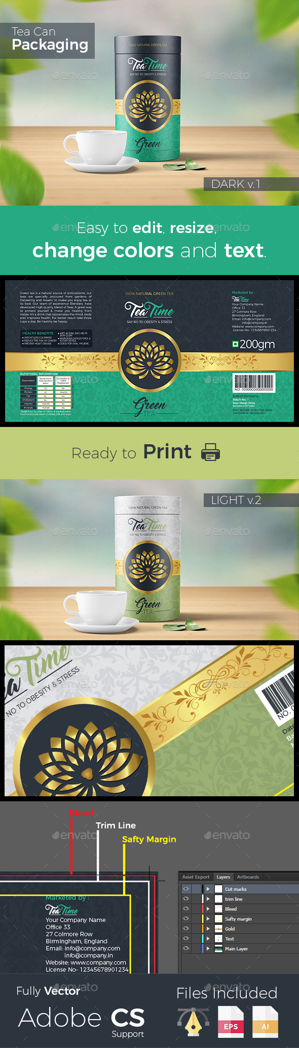 Tea Packaging label by Plexa_Designs GraphicRiver