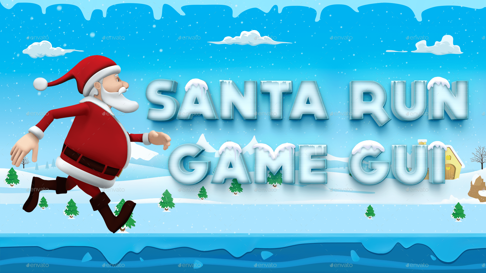Santa Run Game Graphics Kit, Game Assets GraphicRiver
