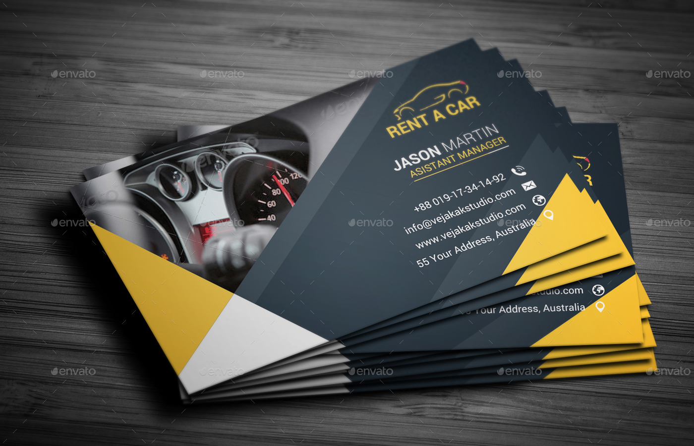 Rent A Car Business Card by vejakakstudio GraphicRiver