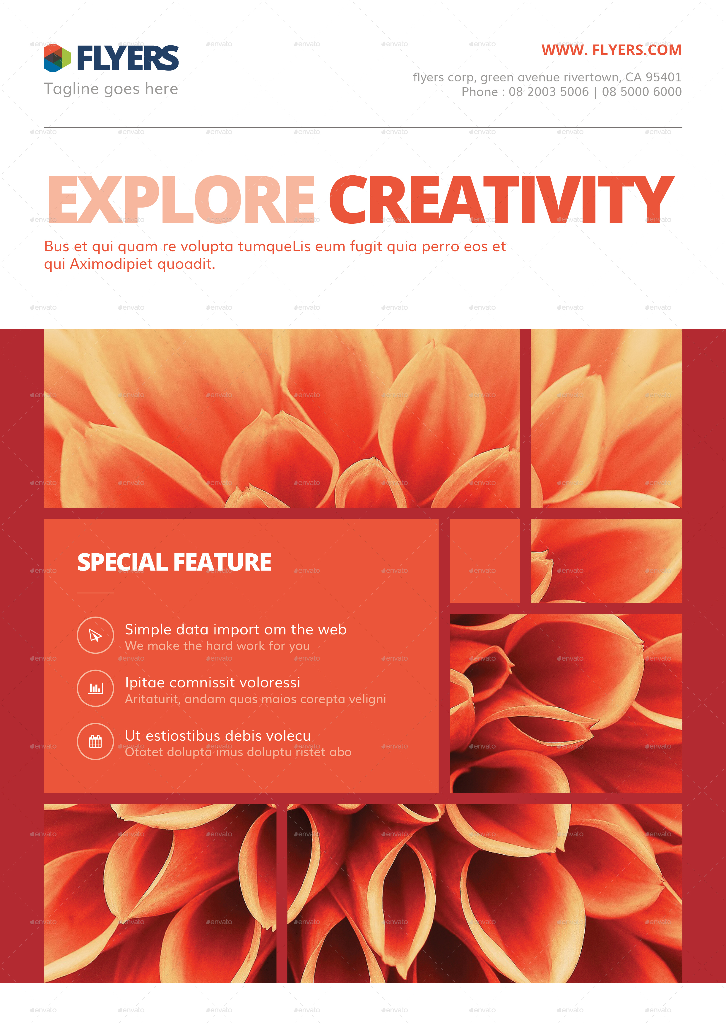 Metro Grid Flyer Template by wilabz GraphicRiver