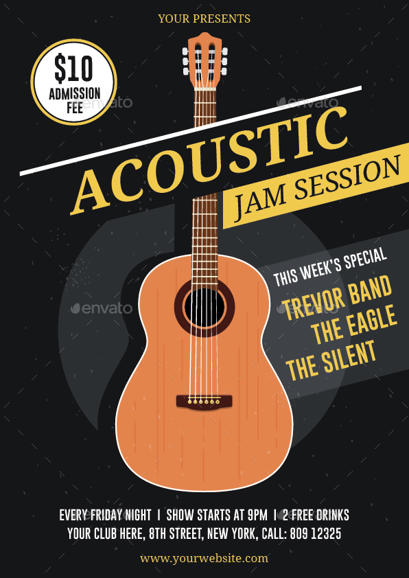 Acoustic Jam Session Flyer by bonezboyz9 GraphicRiver